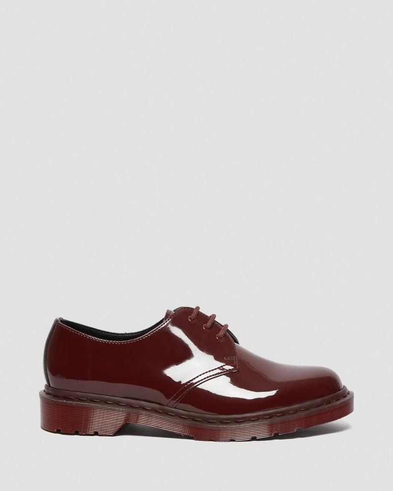 Dr Martens 1461 Made in England Mono Lak Leren Oxford Schoenen Heren Rood | NL 220QMA